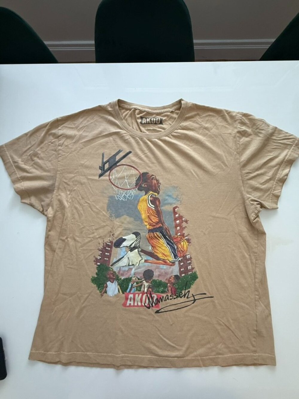AKOO x Manasseh 'The Legend' Kobe Bryant Graphic Tee - Tan".